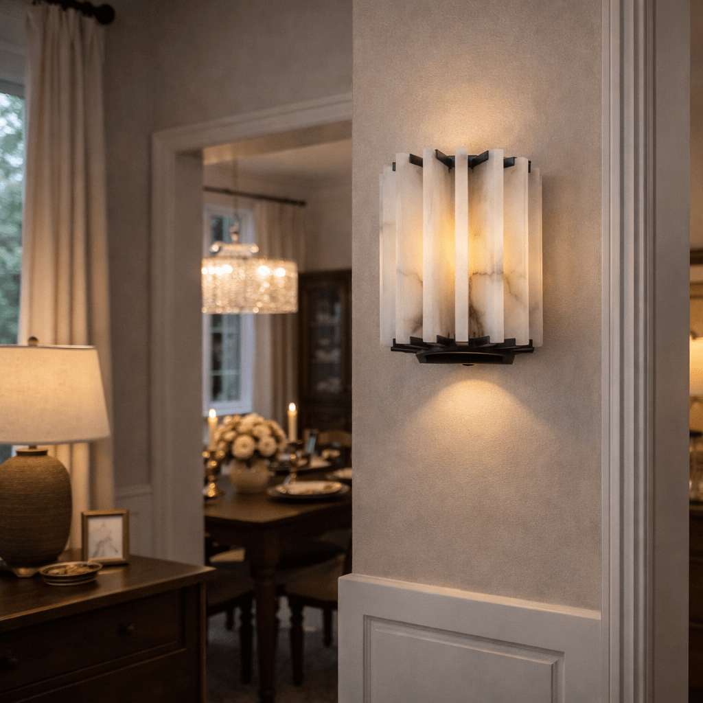 Altrix Alabaster Wall Lamp by Bling Lighting Studio