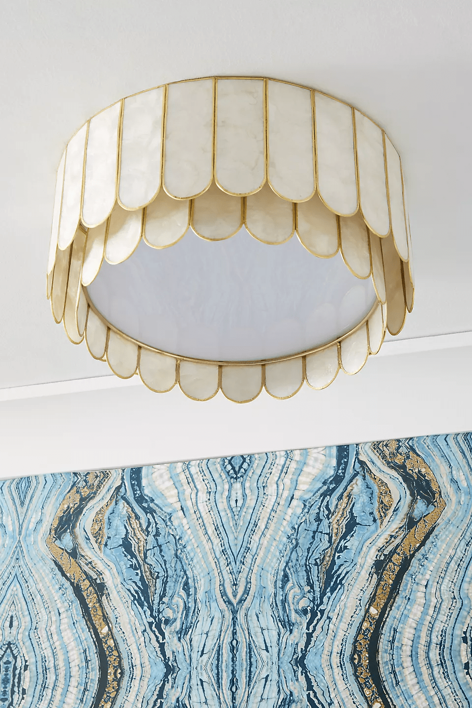 Aurelia Capiz Shell Ceiling Lamp by Bling Lighting Studio
