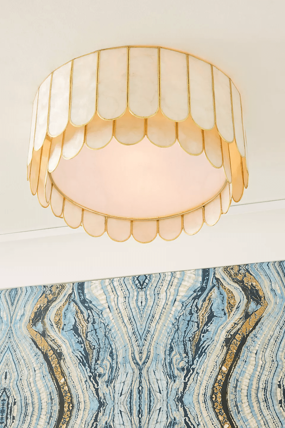 Aurelia Capiz Shell Ceiling Lamp by Bling Lighting Studio