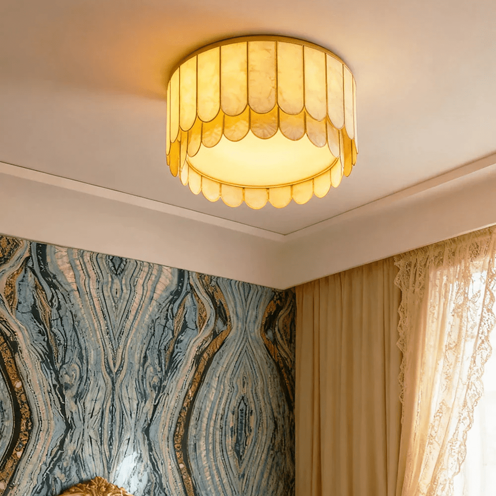 Aurelia Capiz Shell Ceiling Lamp by Bling Lighting Studio