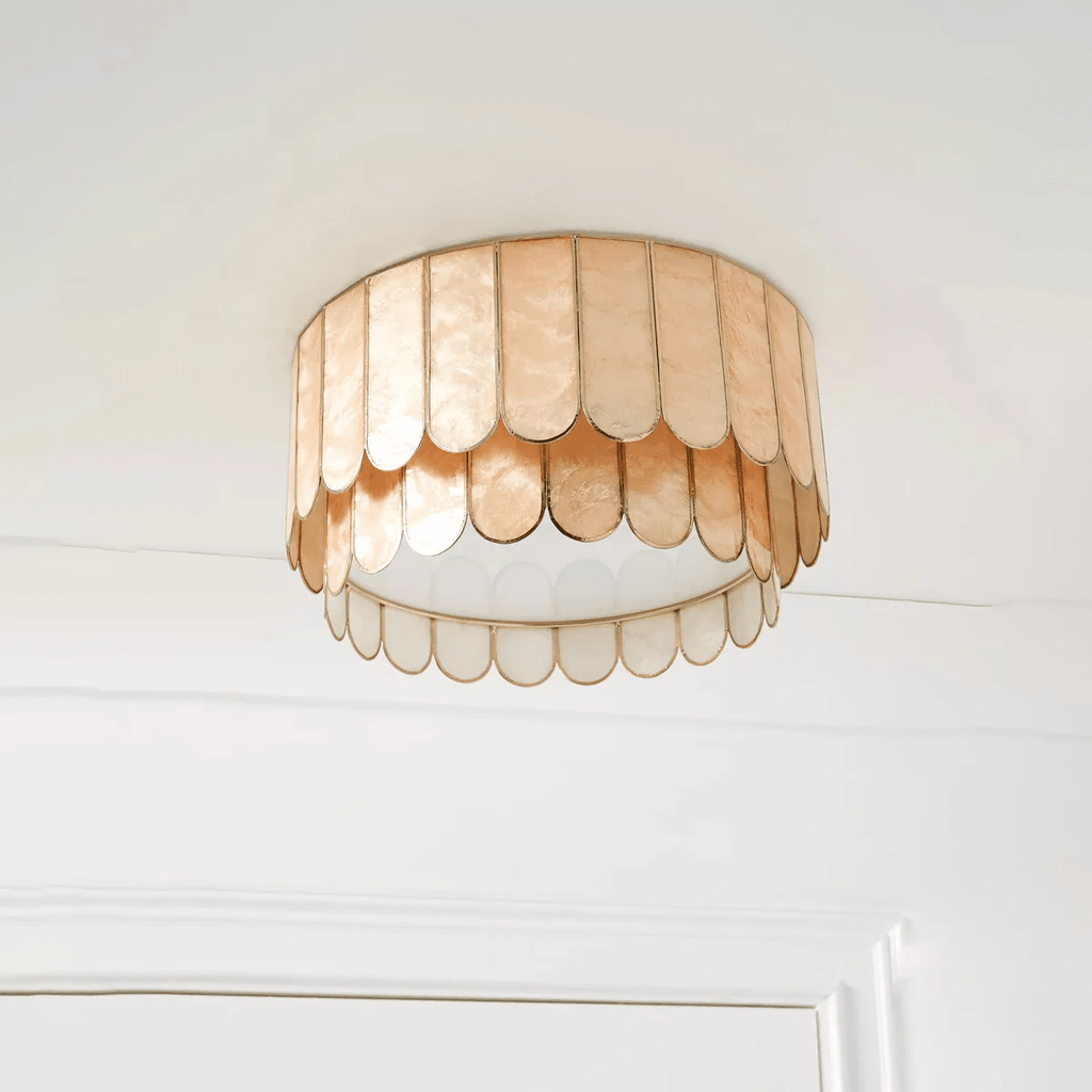 Aurelia Capiz Shell Ceiling Lamp by Bling Lighting Studio