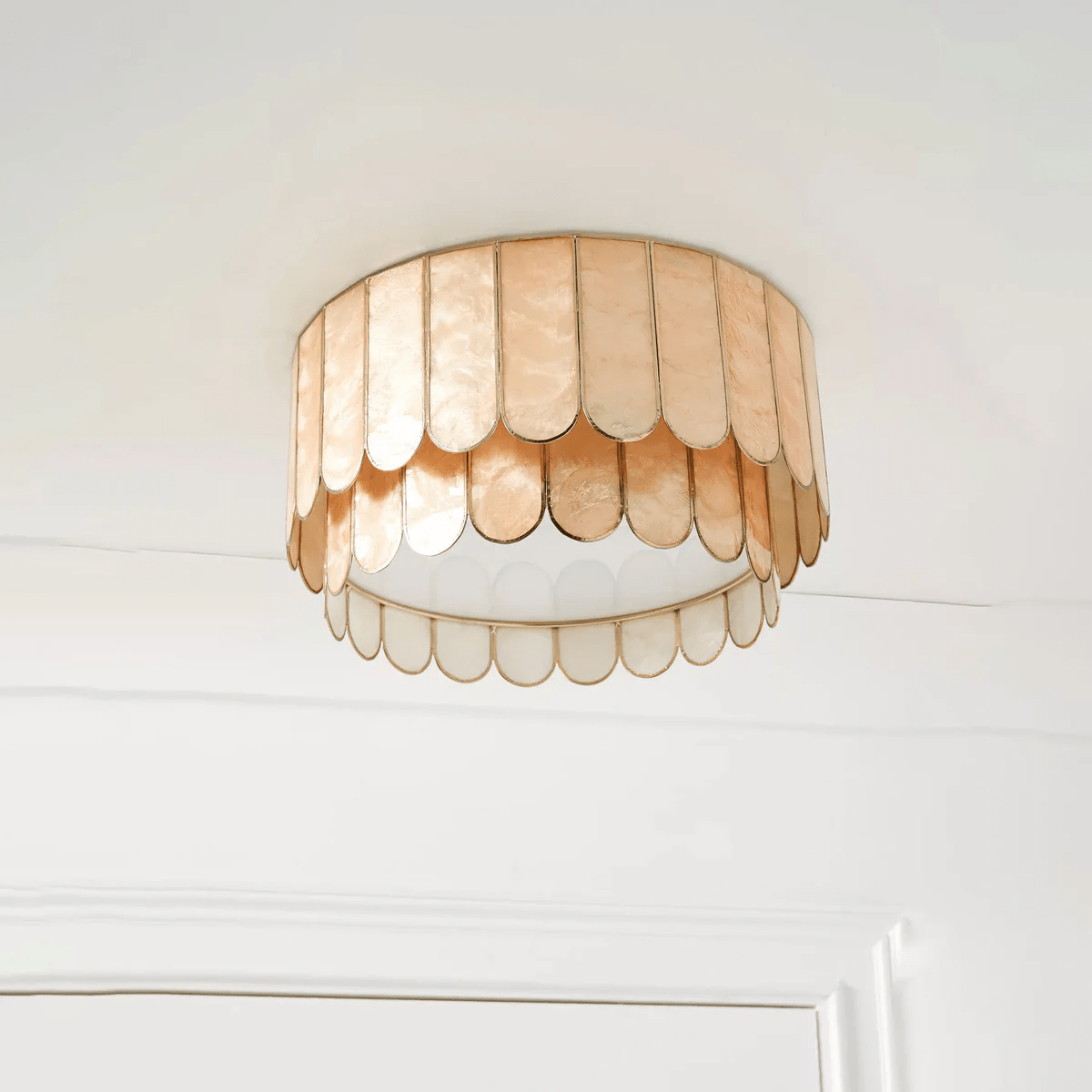 Aurelia Capiz Shell Ceiling Lamp by Bling Lighting Studio
