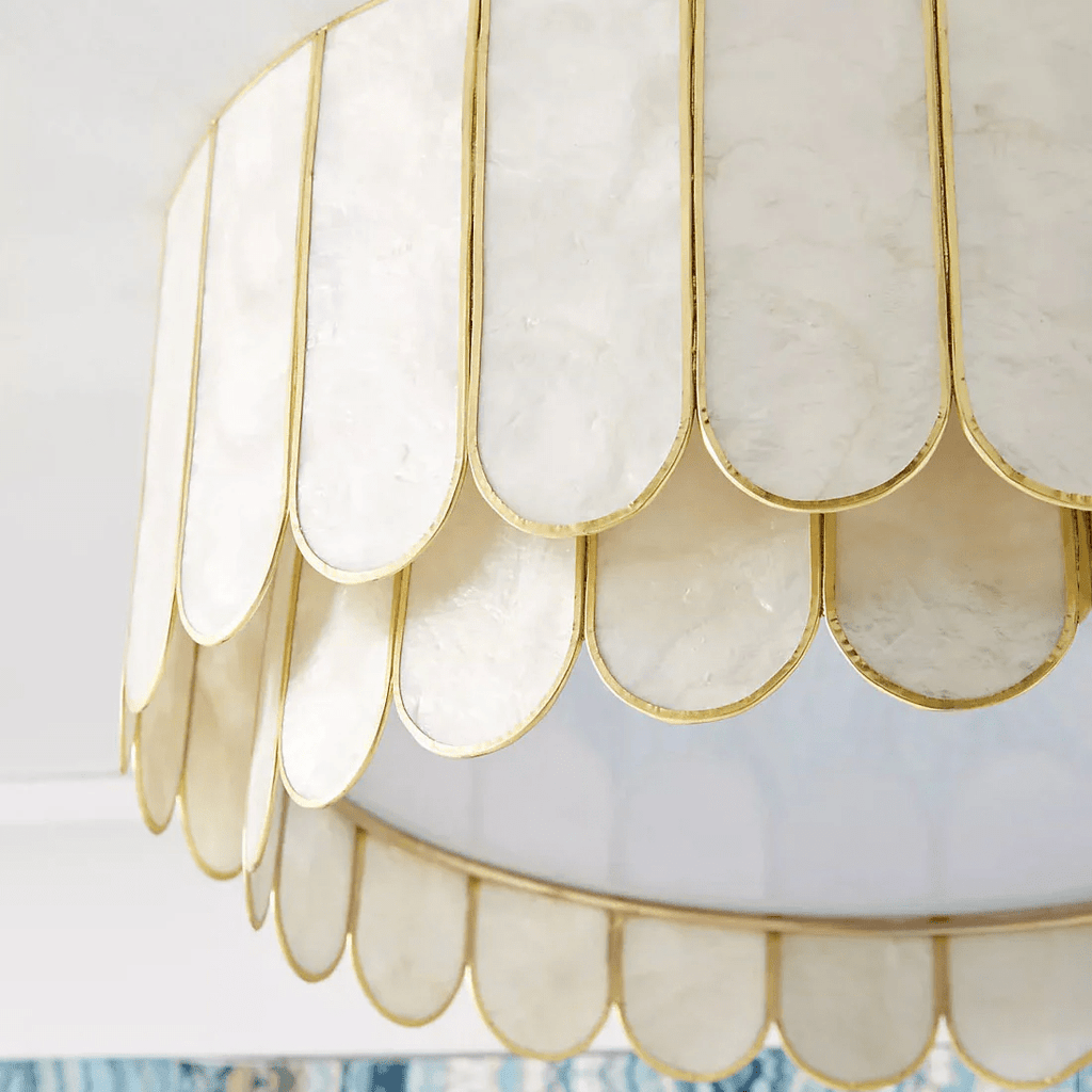 Aurelia Capiz Shell Ceiling Lamp by Bling Lighting Studio