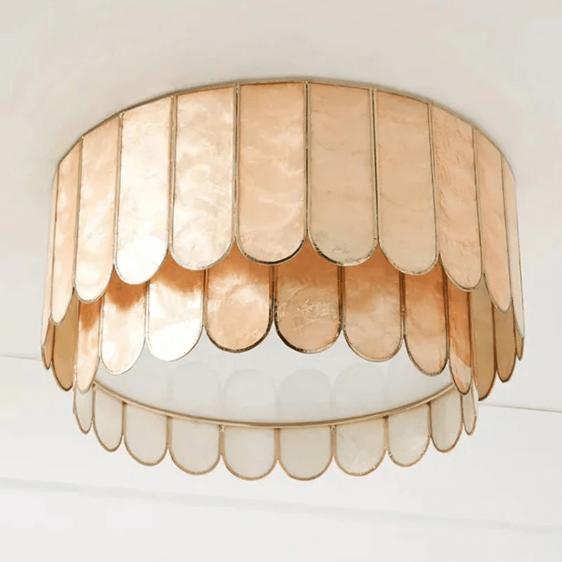 Aurelia Capiz Shell Ceiling Lamp by Bling Lighting Studio