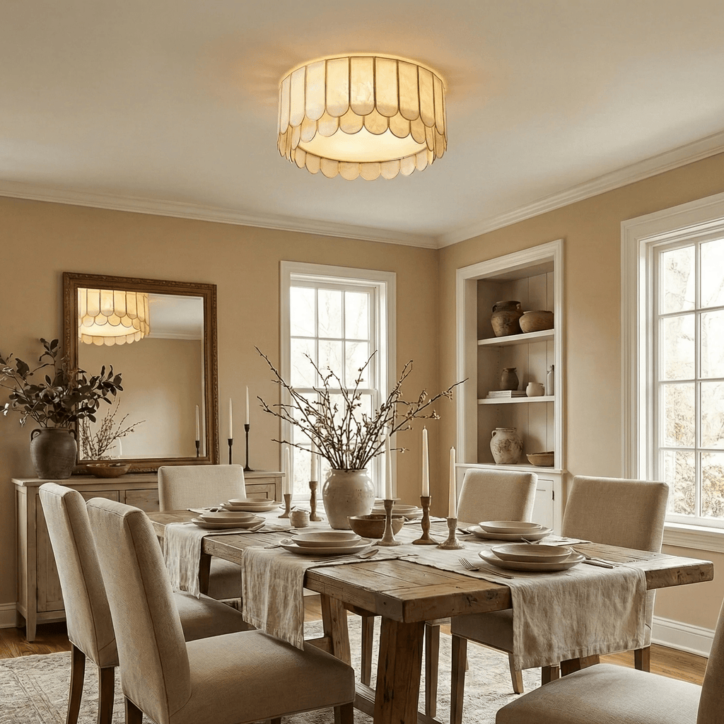 Aurelia Capiz Shell Ceiling Lamp by Bling Lighting Studio