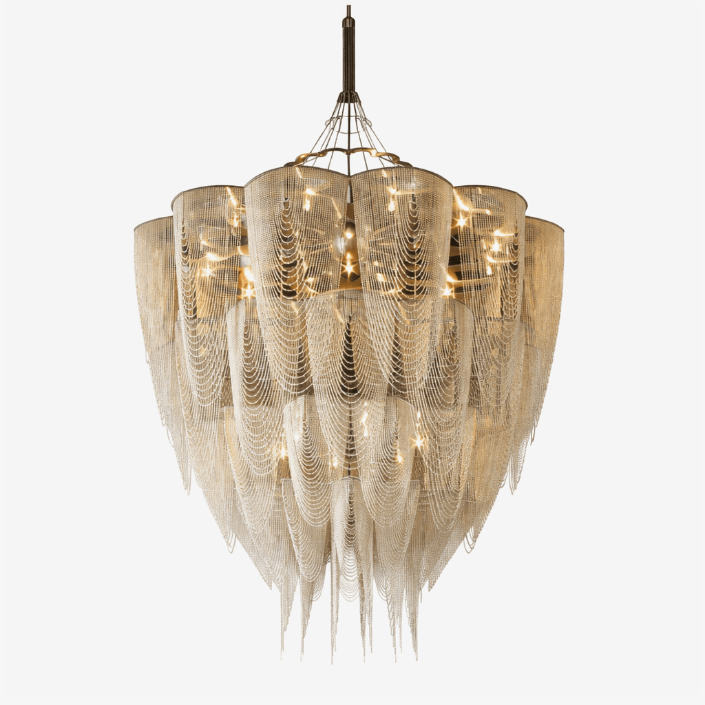 Cascade Aluminum Chain Chandelier by Bling Lighting Studio