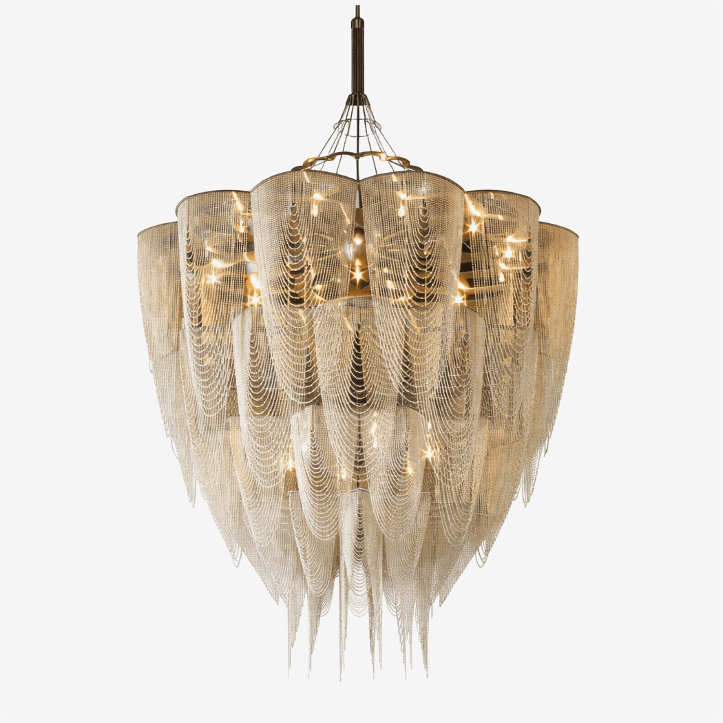 Cascade Aluminum Chain Chandelier by Bling Lighting Studio