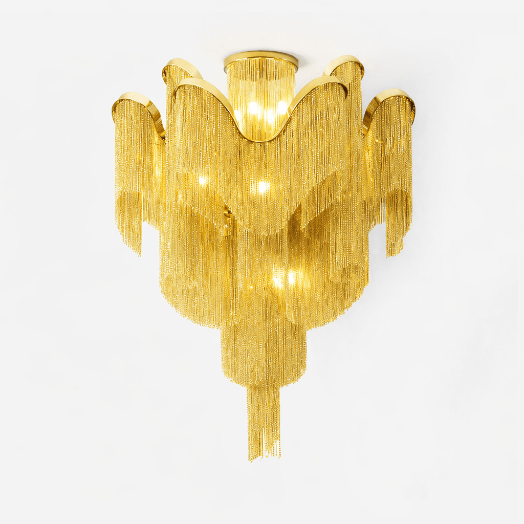 Luminous Cascade Chain Ceiling Light by Bling Lighting Studio