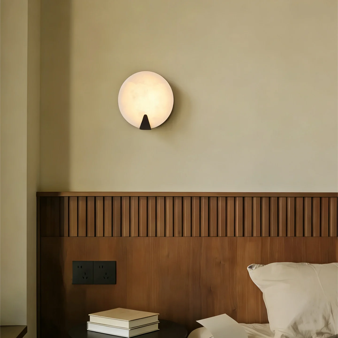 Solaris Halo Alabaster Wall Light by Bling Lighting Studio