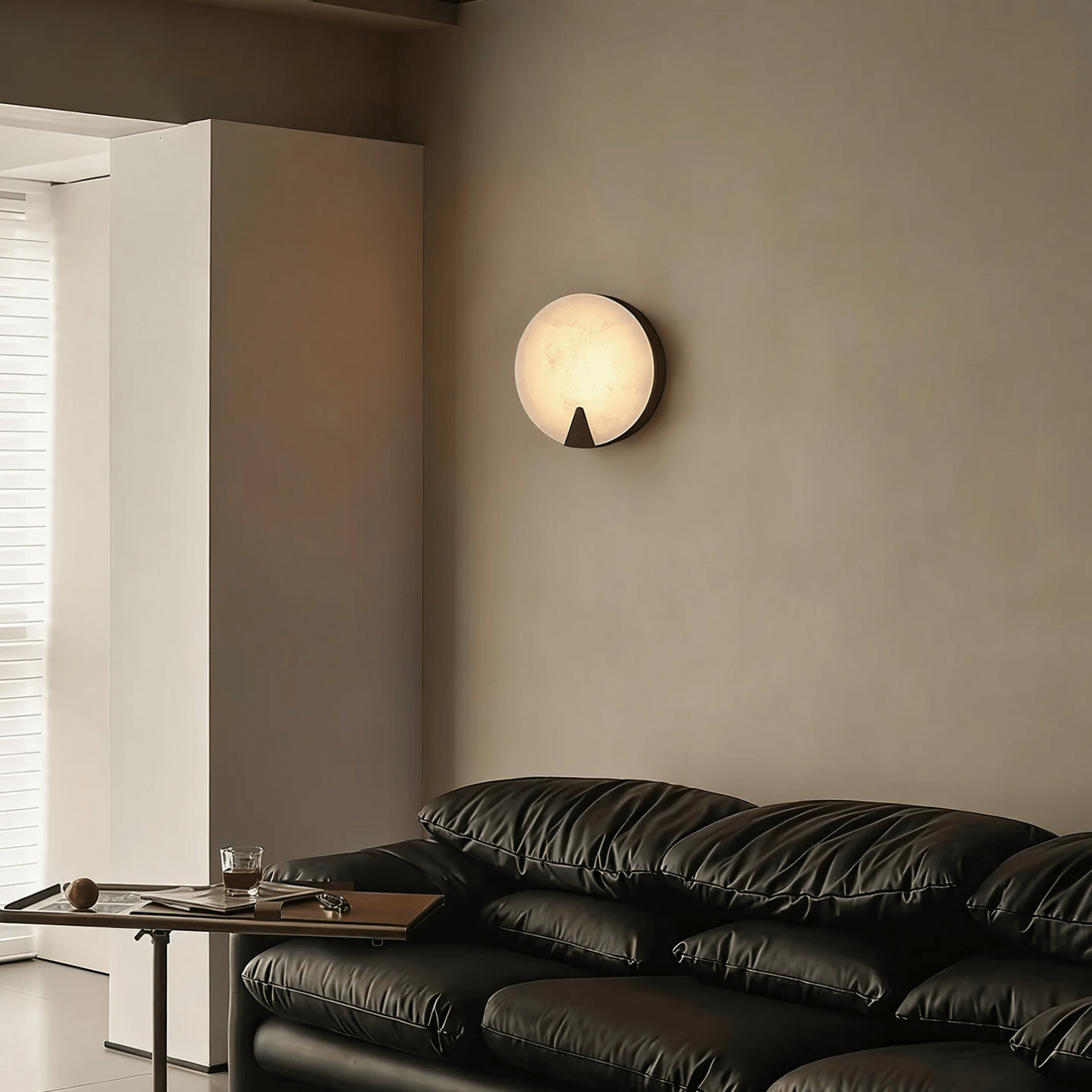 Solaris Halo Alabaster Wall Light by Bling Lighting Studio
