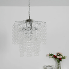 Ripple Murano Glass Column Chandelier by Bling Lighting Studio