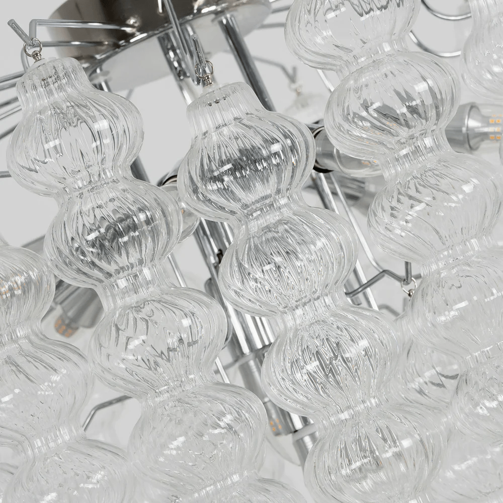 Ripple Murano Glass Column Chandelier by Bling Lighting Studio