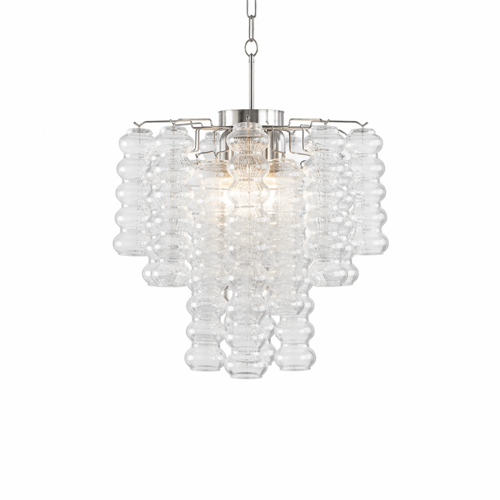 Ripple Murano Glass Column Chandelier by Bling Lighting Studio