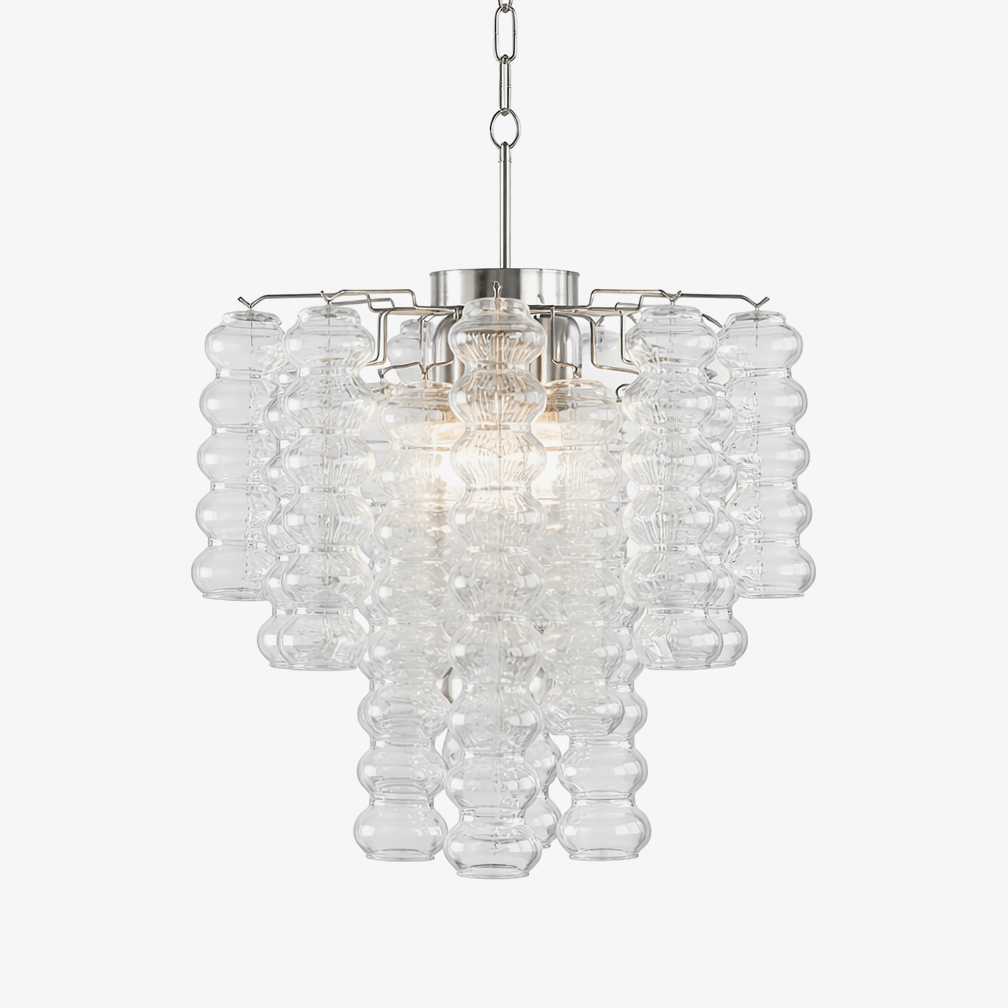 Ripple Murano Glass Column Chandelier by Bling Lighting Studio