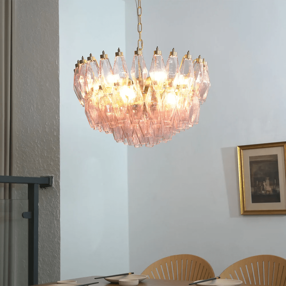 Facet Murano Glass Bloom Chandelier by Bling Lighting Studio