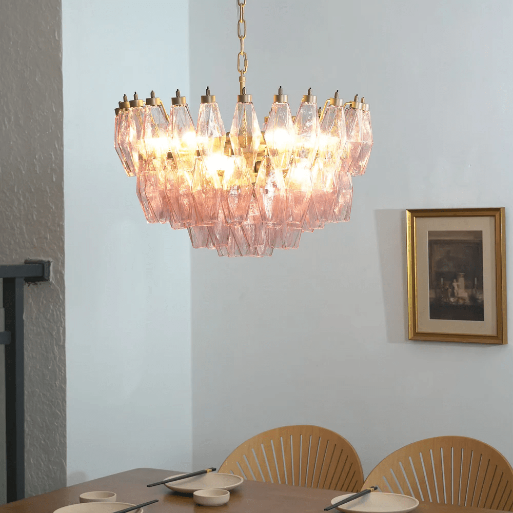 Facet Murano Glass Bloom Chandelier by Bling Lighting Studio