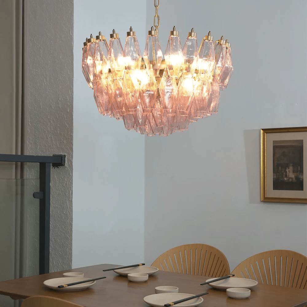 Facet Murano Glass Bloom Chandelier by Bling Lighting Studio