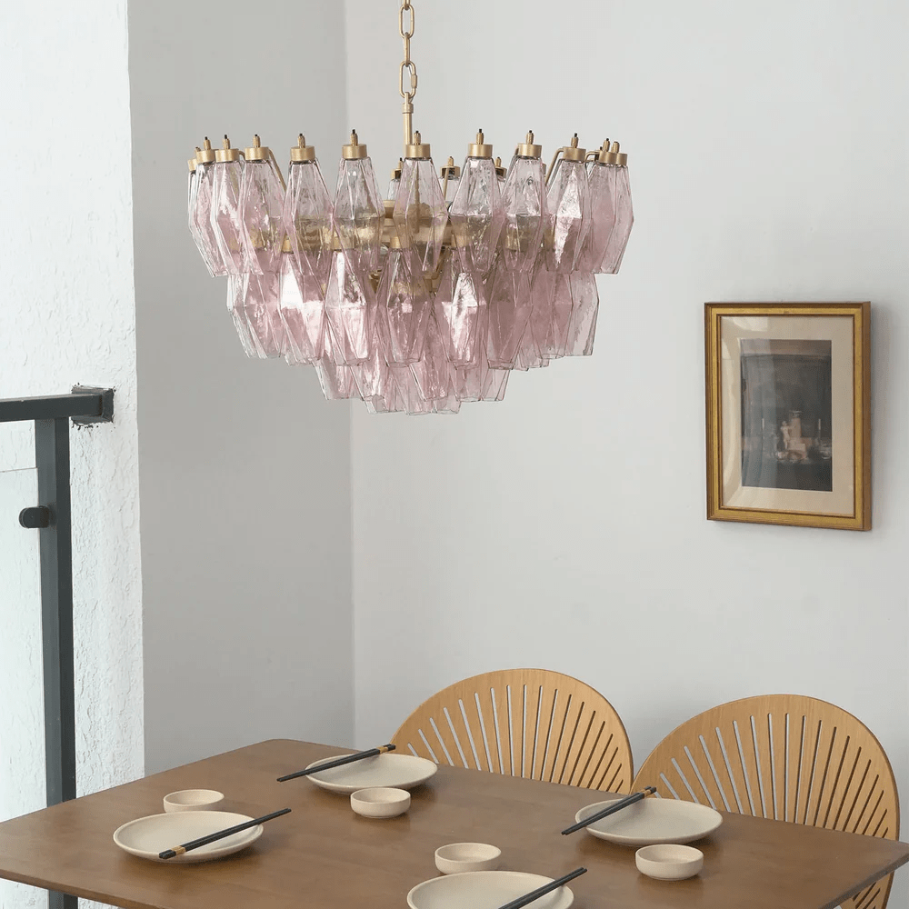 Facet Murano Glass Bloom Chandelier by Bling Lighting Studio