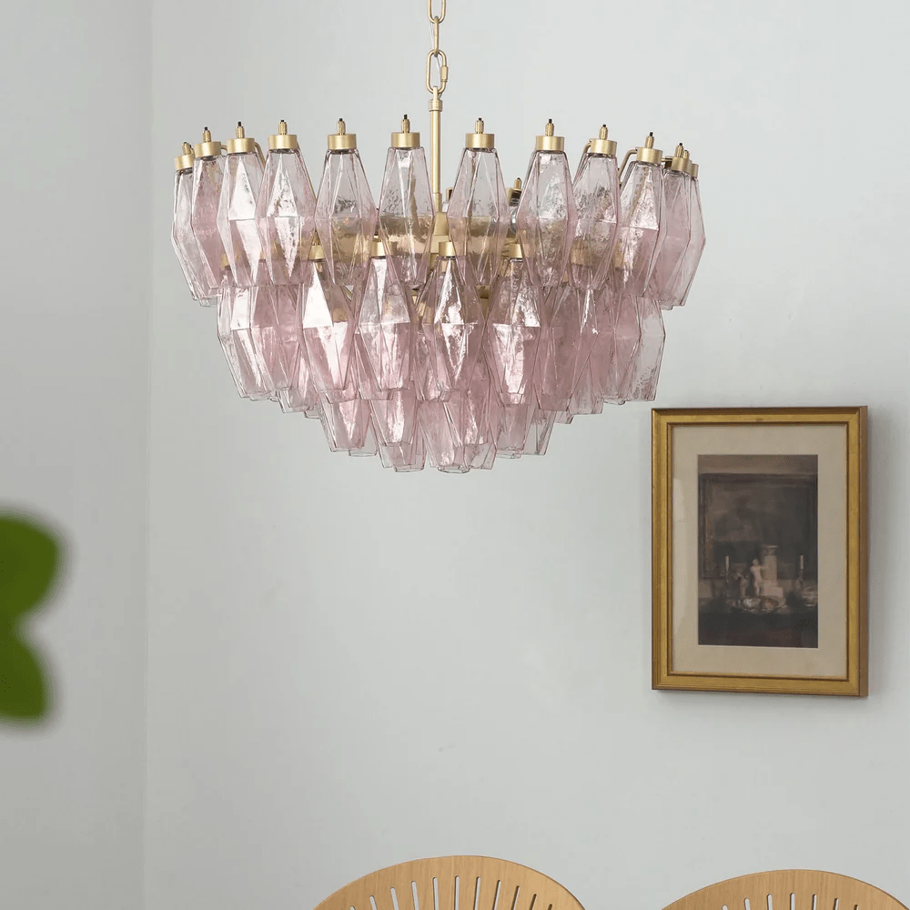 Facet Murano Glass Bloom Chandelier by Bling Lighting Studio
