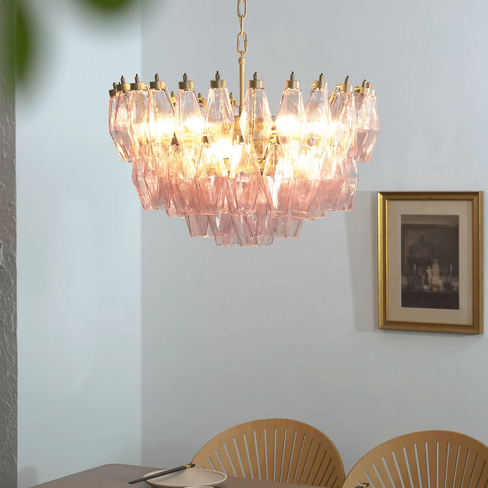 Facet Murano Glass Bloom Chandelier by Bling Lighting Studio