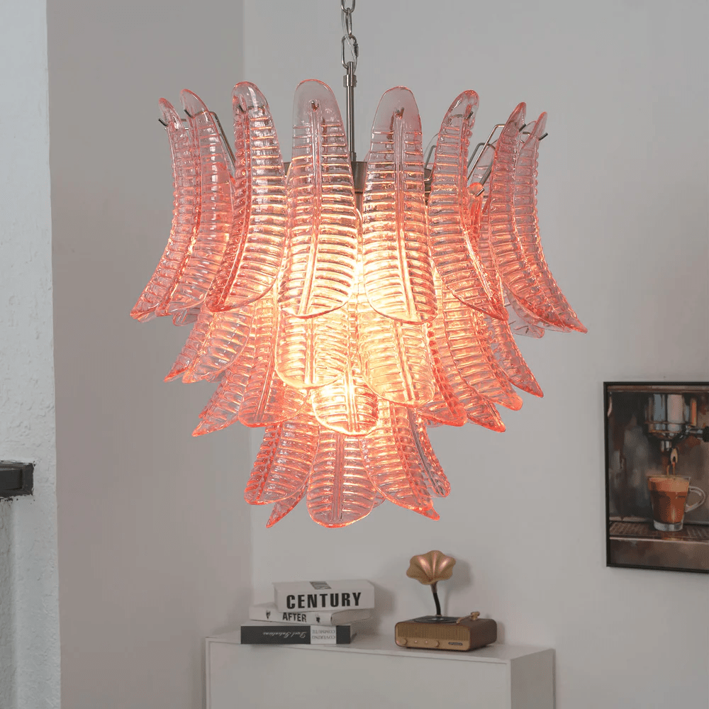 Petaline Murano Glass Prism Chandelier by Bling Lighting Studio