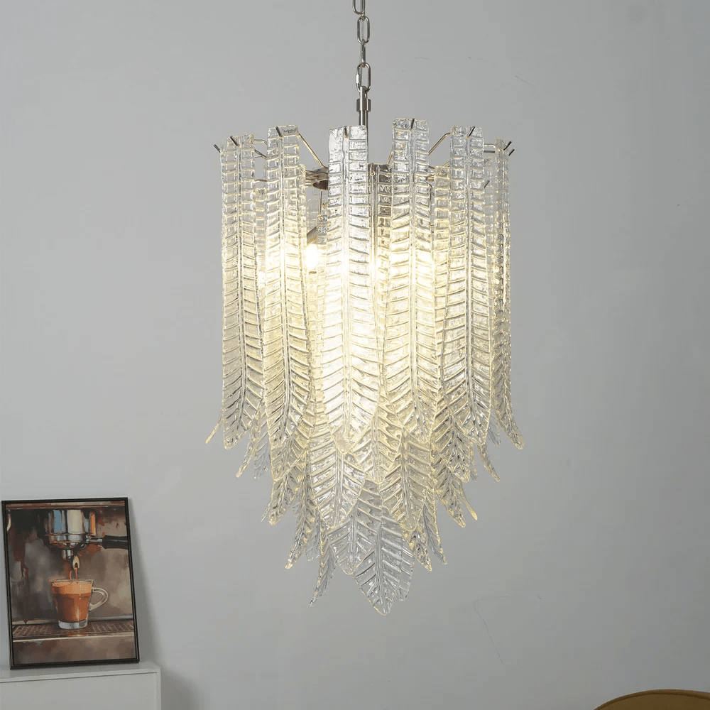 Silvae Veil Murano Glass Chandelier by Bling Lighting Studio