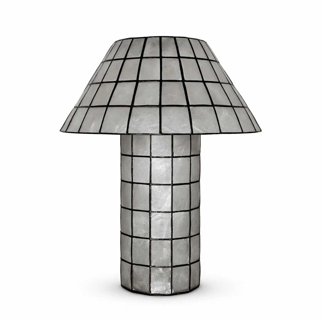 Pearl Shell Mosaic Table Lamp by Bling Lighting Studio