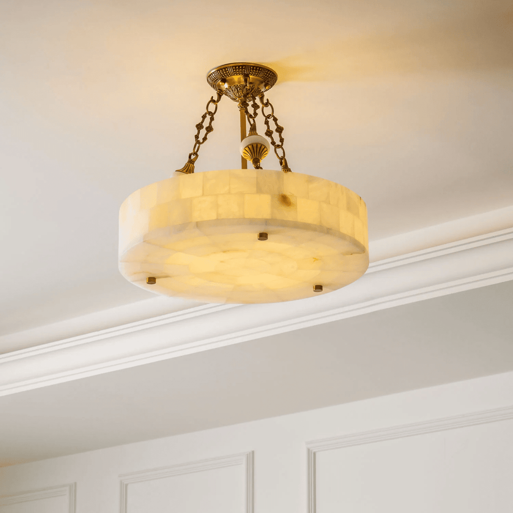 Lumisora Alabaster Ceiling Lamp by Bling Lighting Studio
