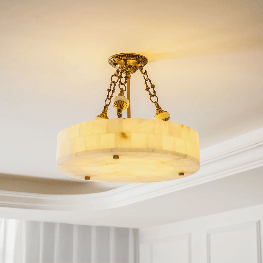 Lumisora Alabaster Ceiling Lamp by Bling Lighting Studio
