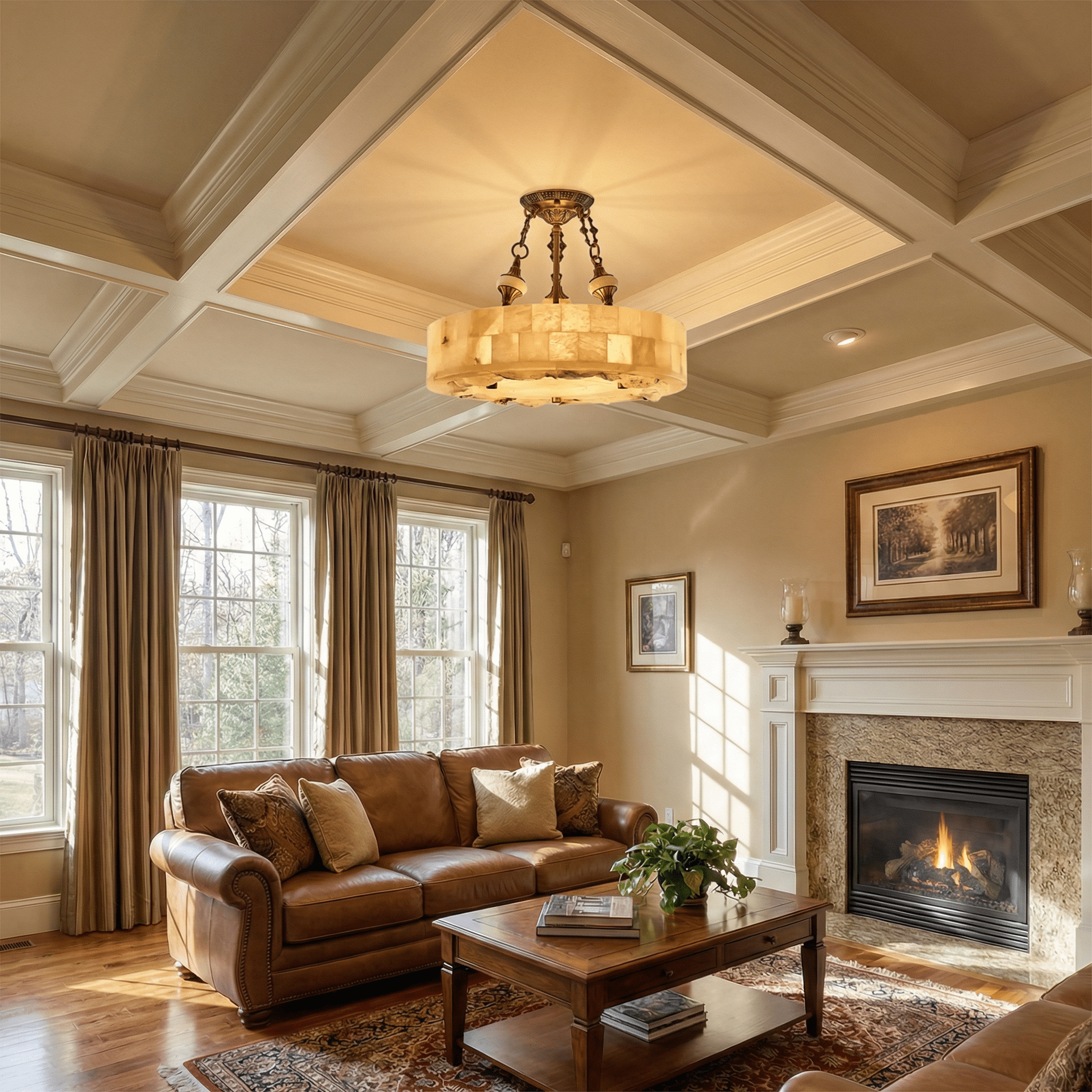 Aurevia Alabaster Chandelier by Bling Lighting Studio