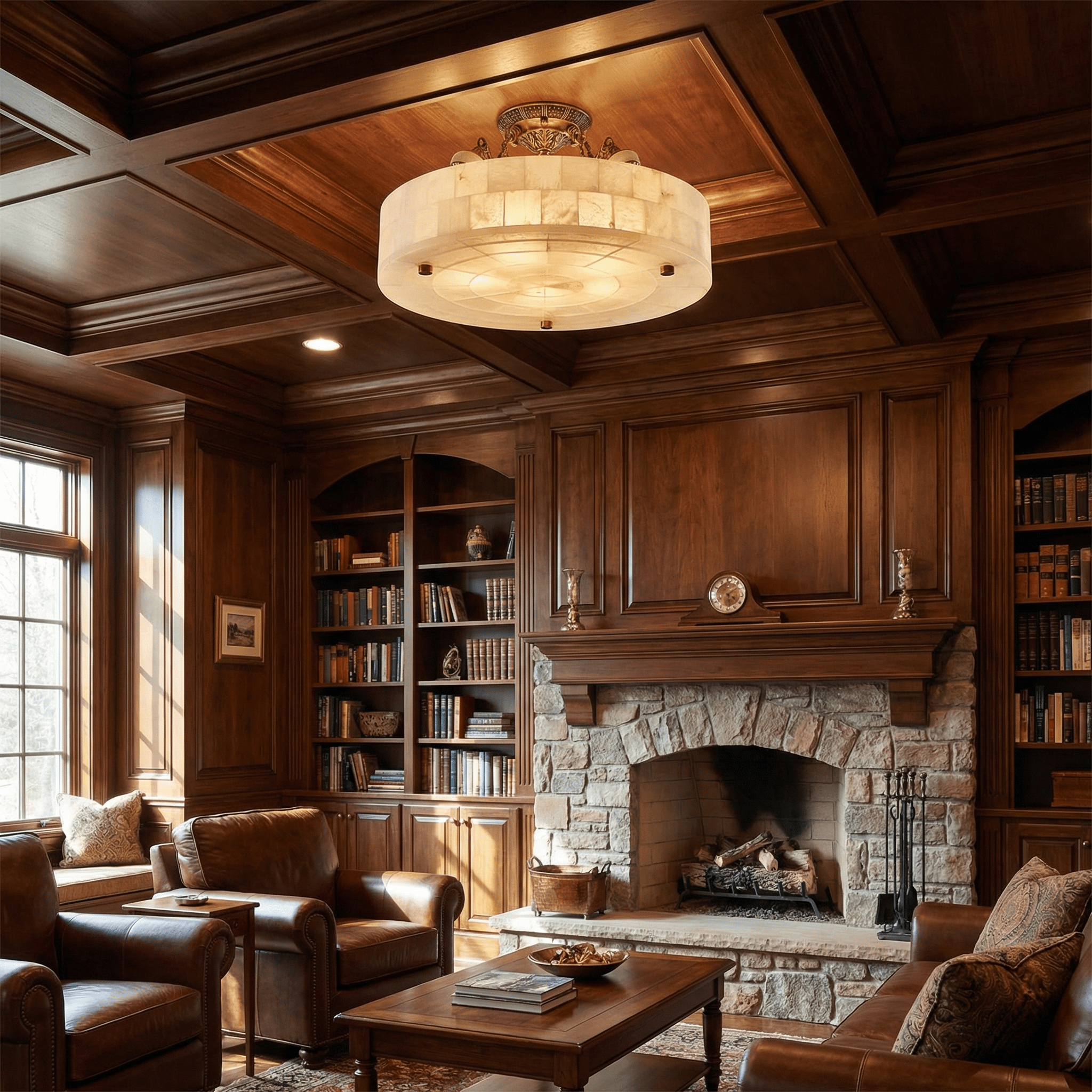 Lumisora Alabaster Ceiling Lamp by Bling Lighting Studio