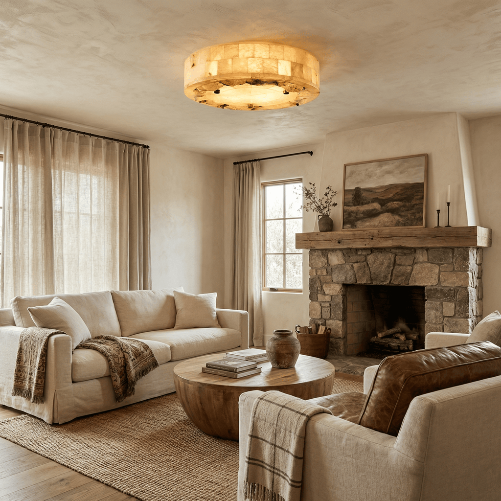 Luriel Alabaster Ceiling Light by Bling Lighting Studio