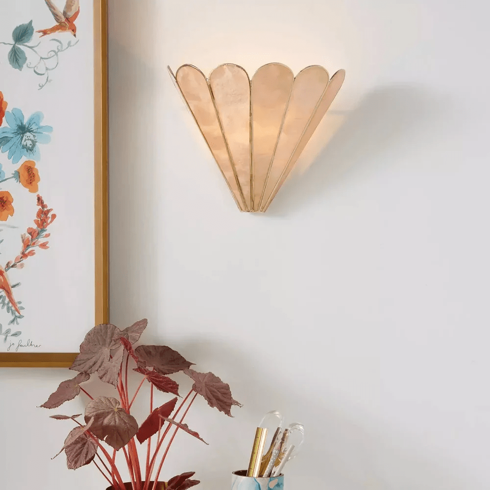 Mica Shell Petal Wall Lamp by Bling Lighting Studio