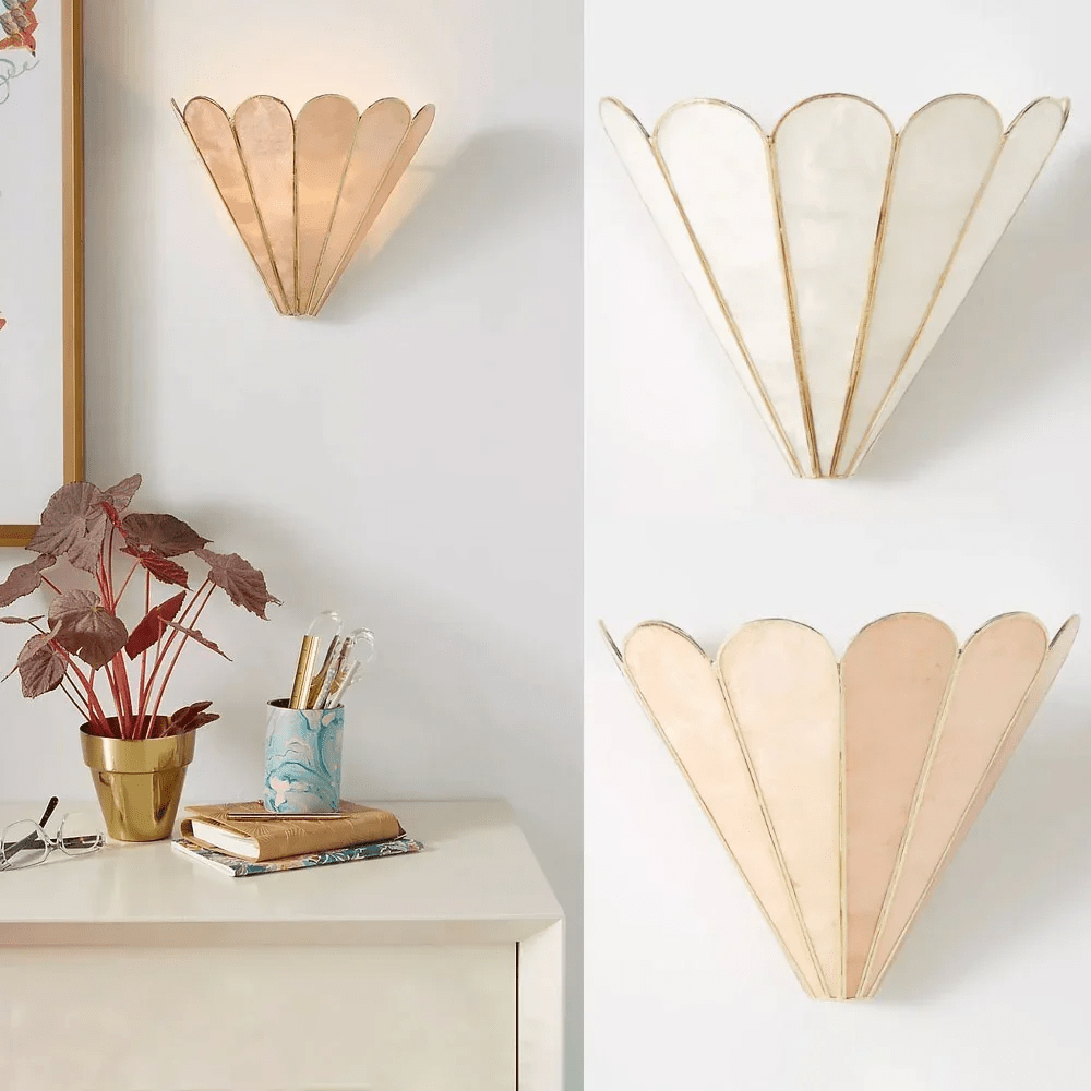 Mica Shell Petal Wall Lamp by Bling Lighting Studio