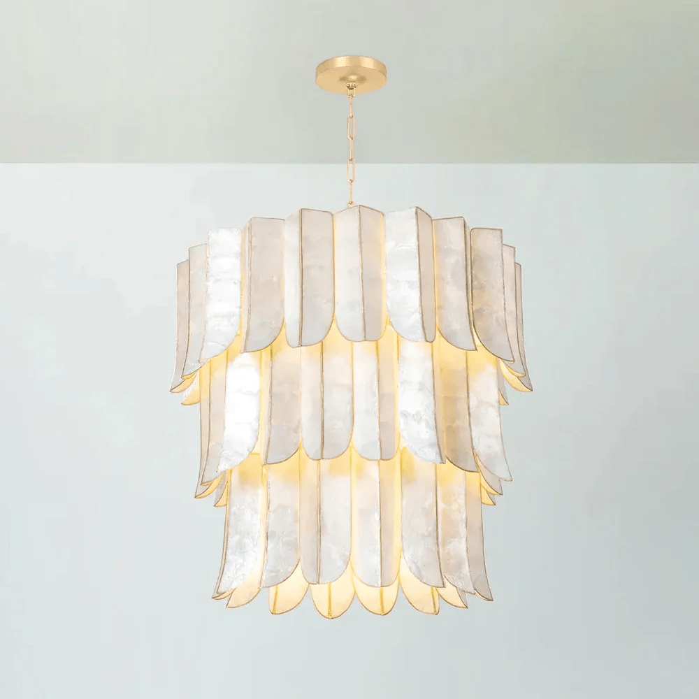 Cascara Shell Chandelier by Bling Lighting Studio