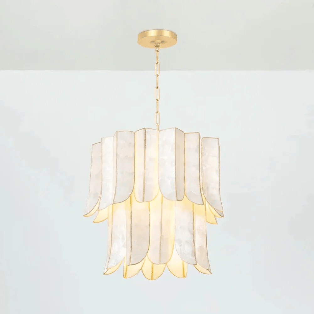 Cascara Shell Chandelier by Bling Lighting Studio