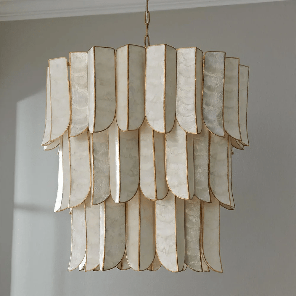 Cascara Shell Chandelier by Bling Lighting Studio