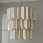 Cascara Shell Chandelier by Bling Lighting Studio