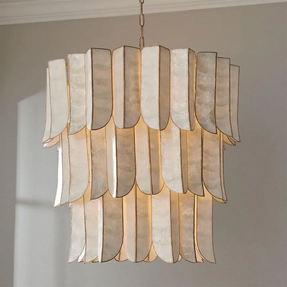 Cascara Shell Chandelier by Bling Lighting Studio
