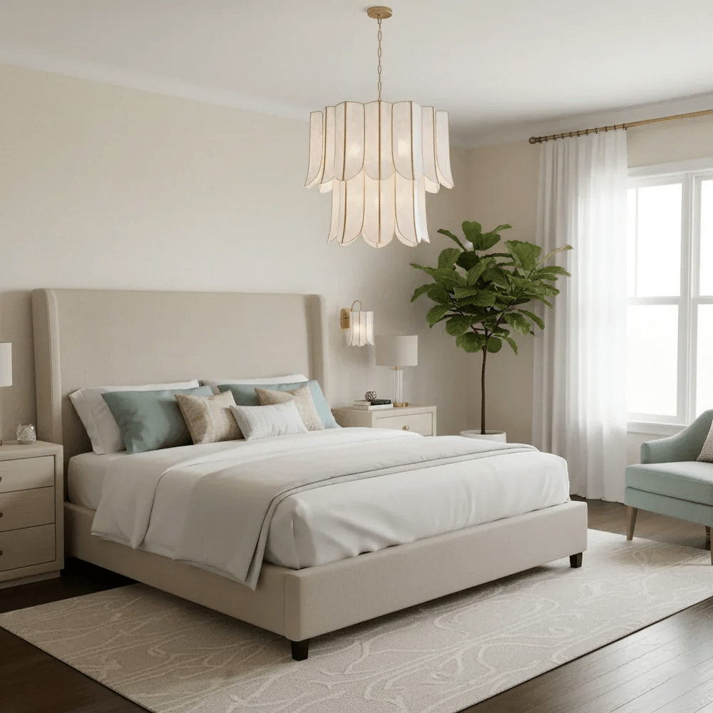 Cascara Shell Chandelier by Bling Lighting Studio
