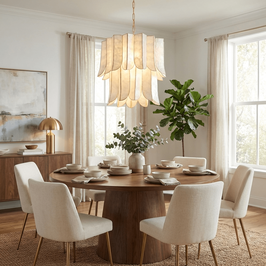 Cascara Shell Chandelier by Bling Lighting Studio