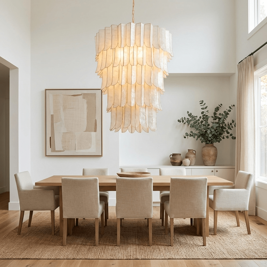 Cascara Shell Chandelier by Bling Lighting Studio