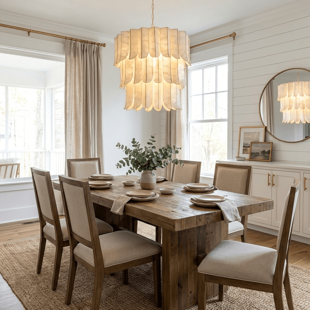 Cascara Shell Chandelier by Bling Lighting Studio