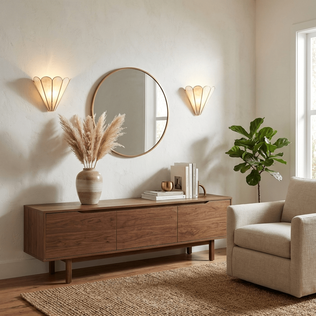 Mica Shell Petal Wall Lamp by Bling Lighting Studio