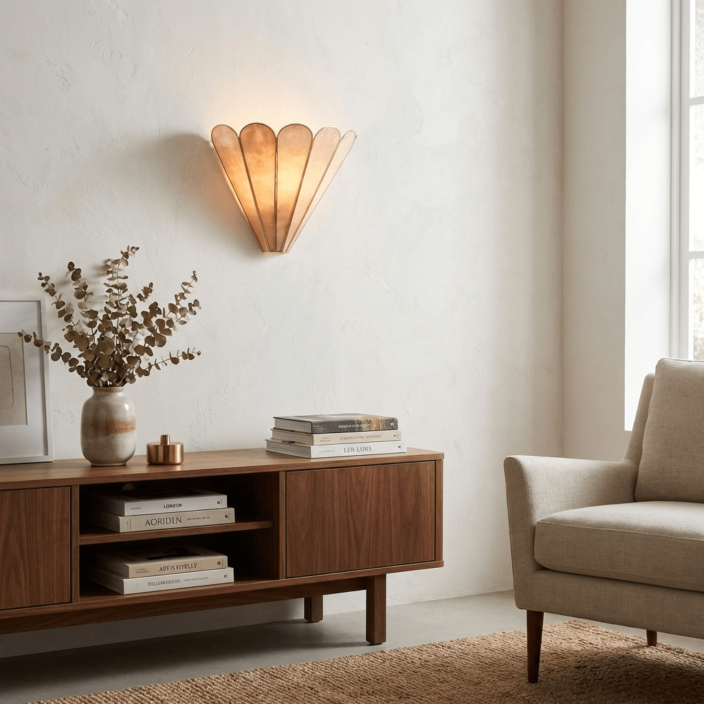 Mica Shell Petal Wall Lamp by Bling Lighting Studio