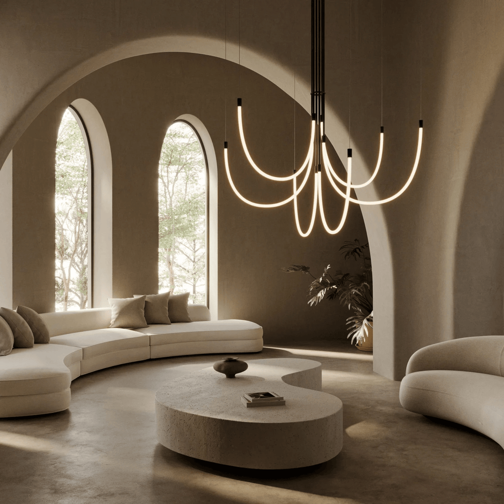 Serpentine Halo Chandelier by Bling Lighting Studio