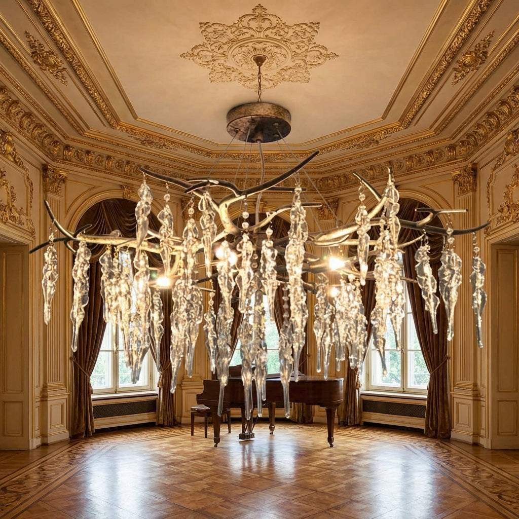 New Light Luxury Crystal Geometric Chandelier for Living Room/Dining Room/Bedroom by Bling Lighting Studio