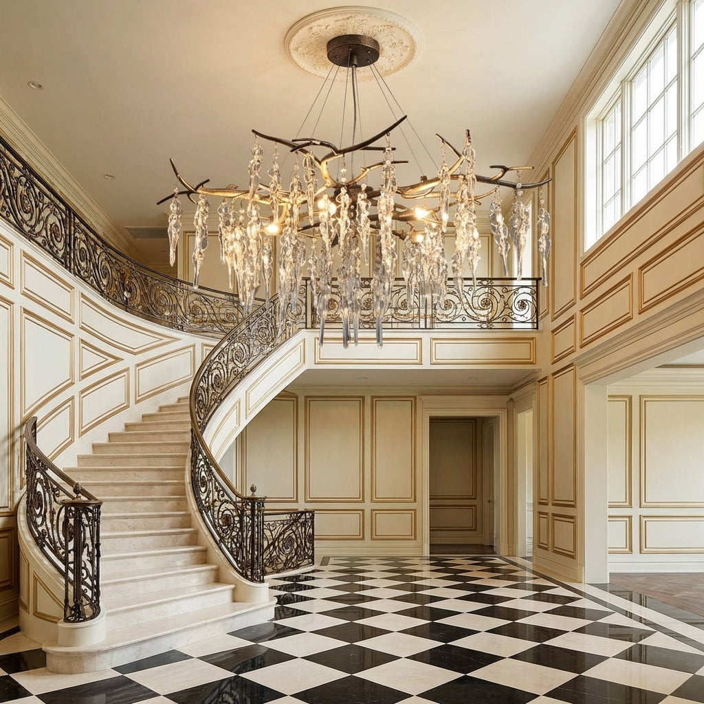New Light Luxury Crystal Geometric Chandelier for Living Room/Dining Room/Bedroom by Bling Lighting Studio