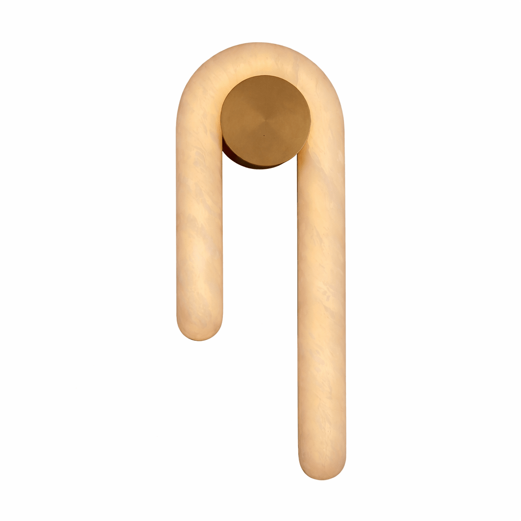 Arlo Loop Alabaster Wall Light by Bling Lighting Studio