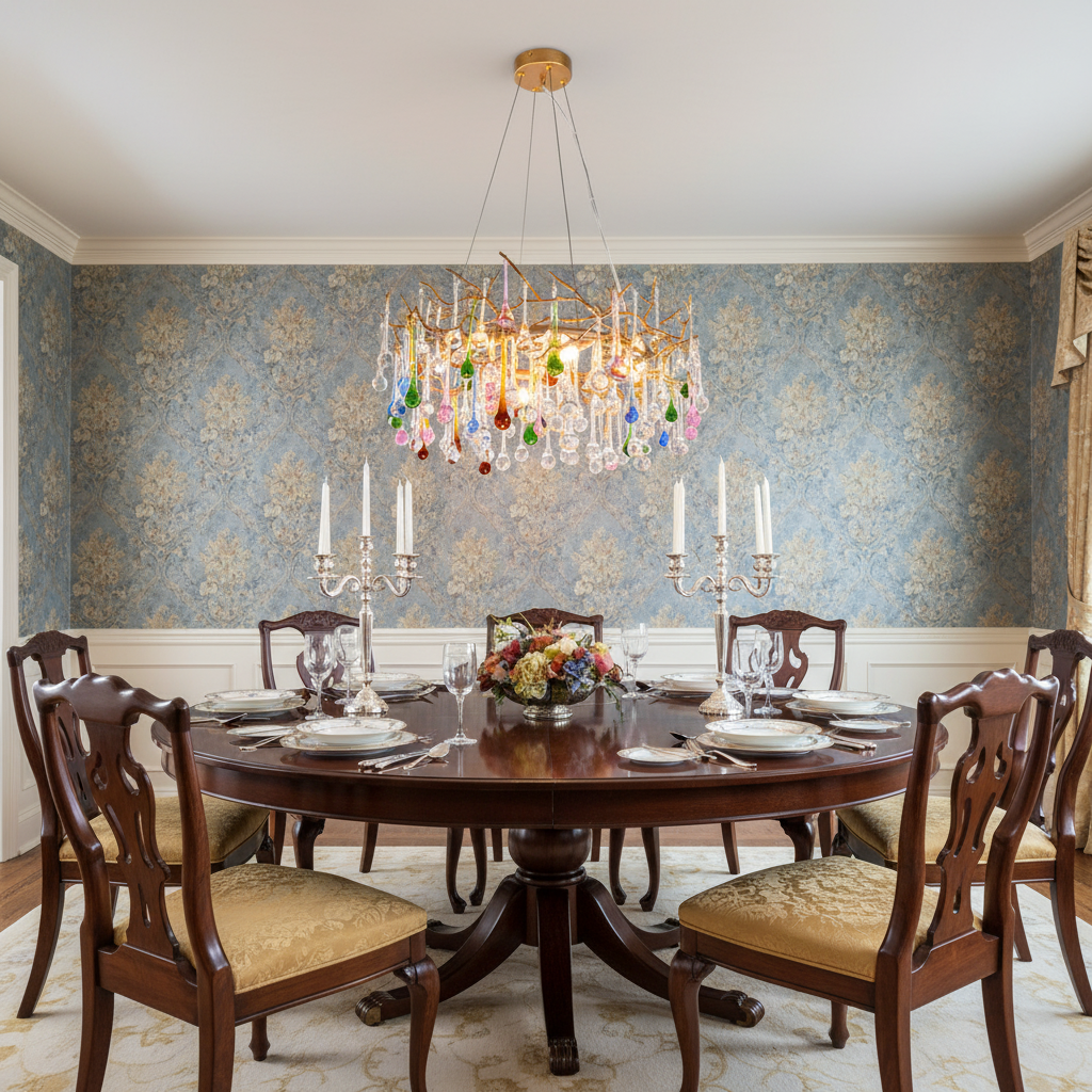 Avis Colorful Crystal Rain Branch Chandelier by Bling Lighting Studio